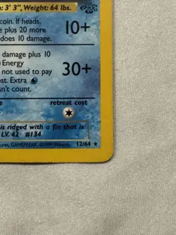 Wizards of the Coast Vaporeon 12/64 Jungle 1999 80 HP Holo Rare Pokemon - Image 2