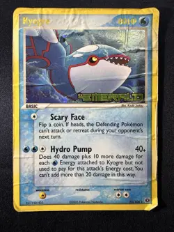 Kyogre 15/106 Reverse Holo Ex Emerald Stamped Pokemon DMG free Shipping B - Image 1