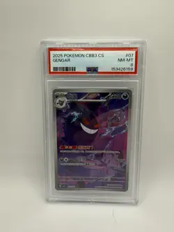 Pokemon Gengar 07 CBB3 CS Foil Chinese 2025 PSA 8 130 HP 100 Attack - Image 1