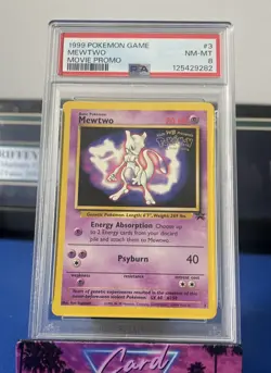 1999 POKEMON GAME MOVIE PROMO #3 MEWTWO PSA 8 - Image 1