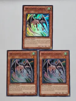 3 x YuGiOh TCG Dragunity Corsesca HA04-EN044 1st Edition Super Rare LP - Image 1