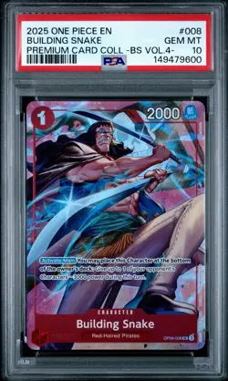 One Piece Building Snake OP09-008 Premium CC: Best Selection Vol. 4 PSA 10 - Image 1