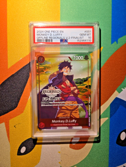 2024 ONE PIECE OFFLINE REGIONALS PACK 2024 VOL.2 FINALIST MONKEY D. LUFFY PSA 10 - Image 1