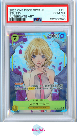 STUSSY ONE PIECE 110 2025 OP13 ALTERNATE ART JAPANESE PSA 10 GEM MT - Image 1