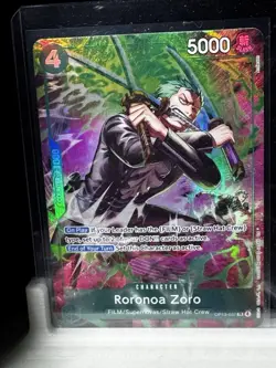 One Piece Roronoa Zoro OP13-037 (Treasure Rare) TR Foil Holographic - Image 1