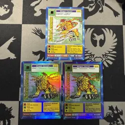 Three 3X Digimon Cards SaberLeomon Holo St-34, tb-10 - Image 1