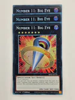 Yu Gi Oh - 3x MP25-EN133 Number 11: Big Eye - Prismatic Secret Rare - Image 1