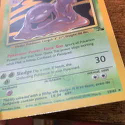 Pokemon Muk TCG Fossil Card 13/62 Holo Unlimited Rare Heavy Play - Image 3