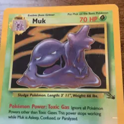 Pokemon Muk TCG Fossil Card 13/62 Holo Unlimited Rare Heavy Play - Image 4
