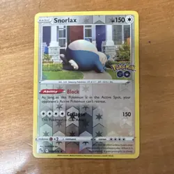 Pokemon Snorlax 055/078 Pokemon GO Reverse Holo Rare Basic 150HP English Card - Image 1