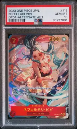 PSA 10 Nefertari Vivi SEC Alternate Art OP04-118 2023 ONE PIECE Card Japanese - Image 1