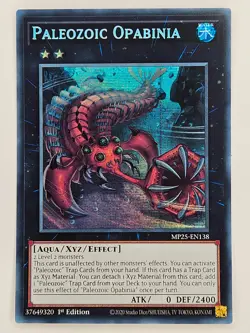 Yu Gi Oh - 3x MP25-EN138 Paleozoic Opabinia - Prismatic Secret Rare - Image 2