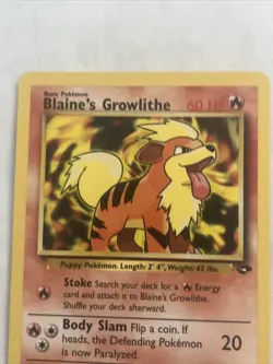 Blaine's Growlithe 62/132 - Gym Challenge - WotC - Pokemon Card - NM Vintage - Image 4