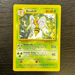 Pokemon TCG - ENGLISH BASE SET UNLIMITED RARE BEEDRILL RARE Card 17/102 LP MP - Image 1