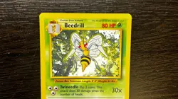Pokemon TCG - ENGLISH BASE SET UNLIMITED RARE BEEDRILL RARE Card 17/102 LP MP - Image 2