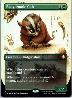 MTG Foil Badgermole Cub Borderless Showcase Avatar: The Last Airbender Foil - Image 1