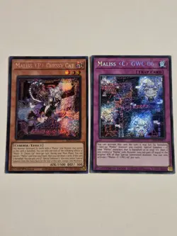 Maliss P Chessy Cat MP25-EN123 + Maliss C GWC-06 Secret Rare 25LP Yugioh Set - Image 1