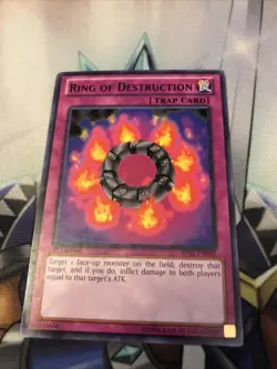 Yugioh - Ring Of Destruction (Black Text Rare) (1st Edition) - BP01-EN050 LP - Image 1