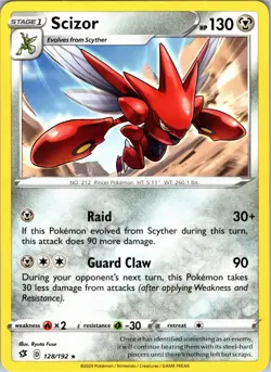 Scizor 128/192 R Rebel Clash Pokemon NM - Image 1