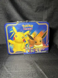 Pokemon 2018 Sun & Moon Fall Collectors Lunch Chest - Pikachu Eevee - Sealed - Image 1