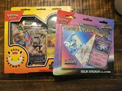 Prismatic Evolutions 3 Pack Blister Tech Sticker Collection and 2026 Pokemon Day - Image 1