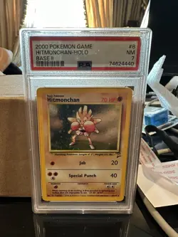 1999 Pokemon Game #7 Hitmonchan-Holo PSA 7 NM 7/102 - Image 1