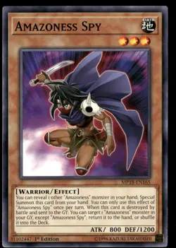 Amazoness Spy MP18-EN165 Common / Short Print Yu-Gi-Oh 1st Edition Near Mint - Image 1