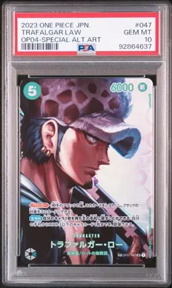 PSA 10 Trafalgar Law SR SP OP01-047 2023 ONE PIECE Card Japanese - Image 1