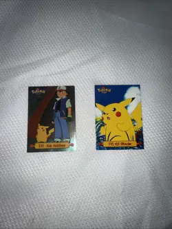 Pokemon Holo Ash Ketchum & Pikachu TV Animation Cards Vintage Bundle NM - Image 1