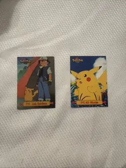 Pokemon Holo Ash Ketchum & Pikachu TV Animation Cards Vintage Bundle NM - Image 2