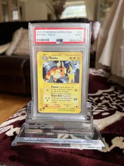 RAICHU 25/165 PSA 9 SWIRL Holo Expedition WOTC Graded Pokemon Card pop 315 - Image 1
