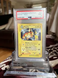 RAICHU 25/165 PSA 9 SWIRL Holo Expedition WOTC Graded Pokemon Card pop 315 - Image 2