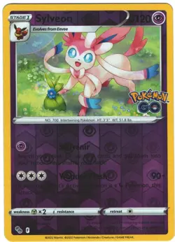 Sylveon 35/78 Pokemon GO Set Reverse Holo Rare Pokemon Card TCG 2022 - Image 1