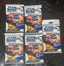5 Booster Pack Star Wars Pocketmodel TCG Clone Wars WizKids 2008 Card Game CCG - Image 1
