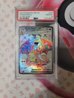 Charizard EX Sir Obsidian Flames PSA 10 Gem Mint Full Art Card 215/197 - Image 1