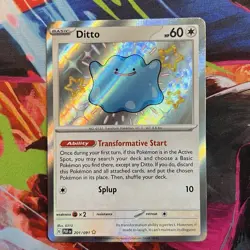 Pokemon TCG Ditto Scarlet & Violet Paldean Fates Holo Shiny Rare Card 201/091 - Image 1