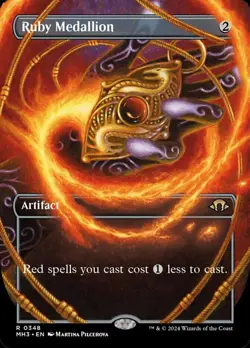 MTG Ruby Medallion - Borderless, NM-Mint, English Modern Horizons 3 - Image 1