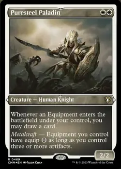 1x Puresteel Paladin - Foil Etched NM-Mint, English Commander Masters MTG Magic - Image 1