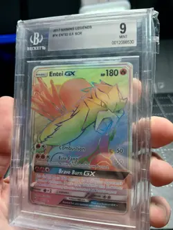 BECKETT MINT 9 Entei GX 74/73 Shining Legends Rainbow Secret Rare Pokemon TCG - Image 4