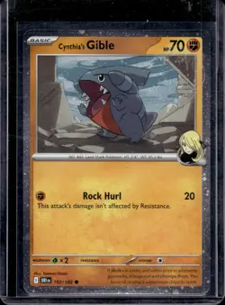 Cynthia’s Gible 102/182 Cosmo Holo Destined Rivals Pokemon NM - Image 1