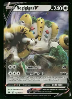 Regigigas V 113/159 Ultra Rare holo Near Mint Pokemon Crown Zenith - Image 1
