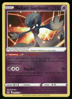 2022 Radiant Gardevoir 069/196 Radiant Rare Holo NM SWSH11: Lost Origin Pokemon - Image 1