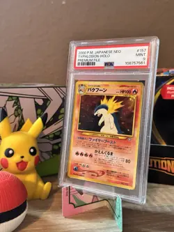 Pokemon 2000 Japanese Neo Premium File #157 Typhlosion Holo PSA 9 W/Swirl - Image 1