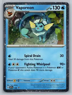Vaporeon Cosmos Holo Pokemon TCG Card SV Scarlet Violet Promo #168 - Image 1