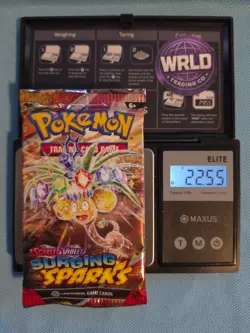 Heavy 22.55g Pokemon TCG Surging Sparks Booster Pack Factory Sealed - Image 1