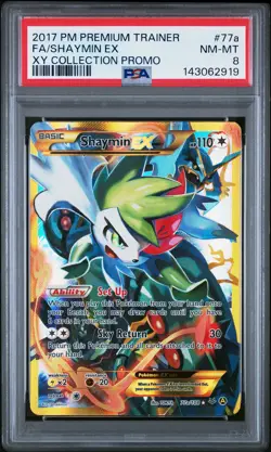 2017 POKEMON PREMIUM TRAINER XY COLLECTION PROMO #77A FULL ART/SHAYMIN EX PSA 8 - Image 1