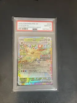 PSA 10 - 2025 Pokemon Prismatic Evolutions Suprise Box LEAFEON EX #006 (8603) - Image 1