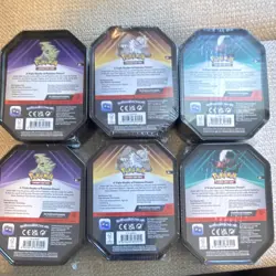 Pokemon TCG tin (6) – 2 Destined Rivals + 1 Journey Together Per Tin – Sealed - Image 2