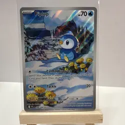 Pokemon TCG Piplup 098/094 – Phantasmal Flames – Illustration Rare – EN NM - Image 1