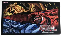 yugioh egyptian god card playmat mat + 50 sleeves slifer obelisk ra ACCESSORY - Image 1